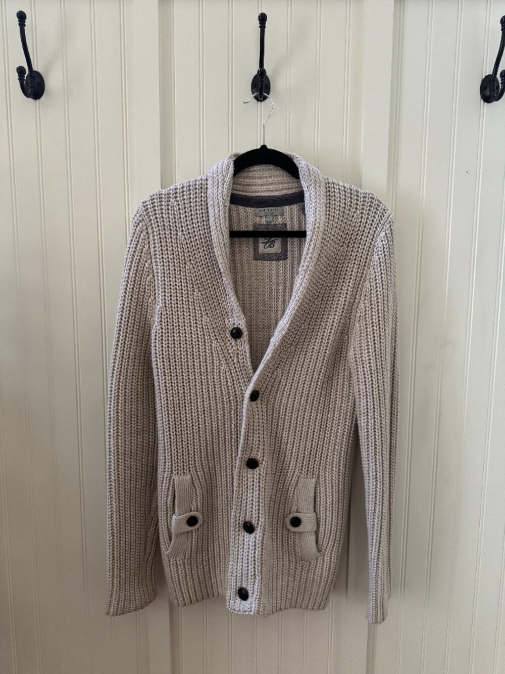 Ted Baker London Cream Ribbed Shawl Cardigan Size 2
